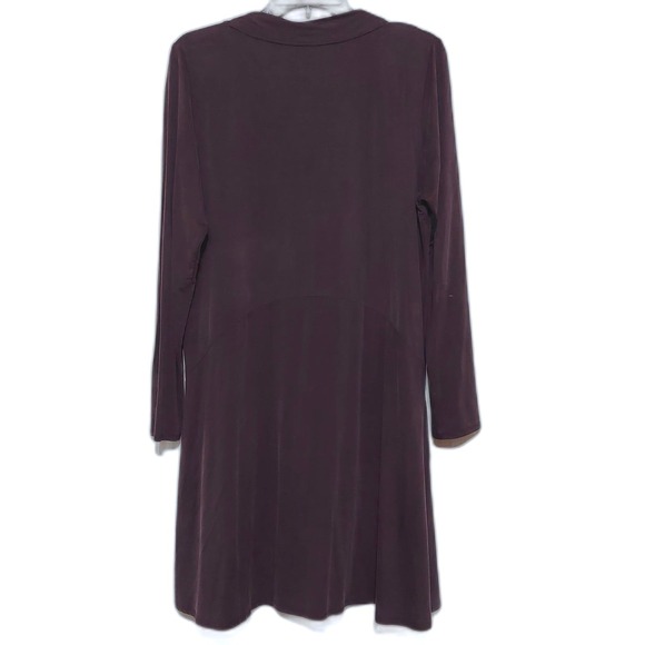 DOLAN ANTHROPOLOGIE PLUM PURPLE LONG SLEEVE SOFT STRETCH DRESS WOMENS LARGE - Picture 2 of 9